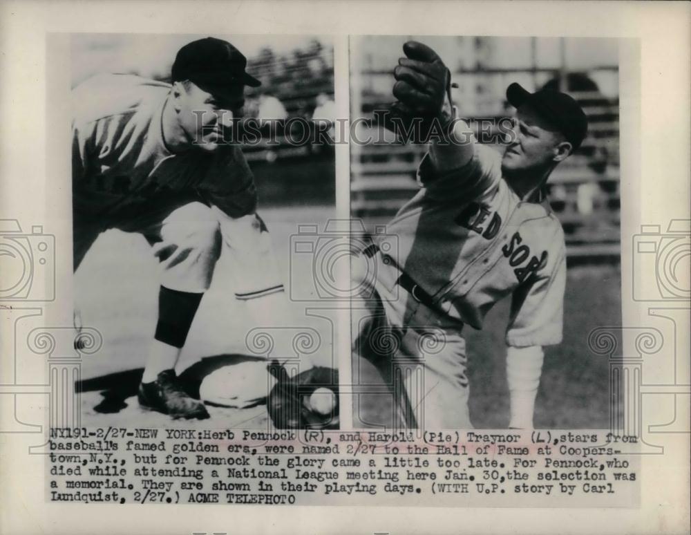 1948 Press Photo Boston Red Sox Herb Pennock & Harld "Pie " Traynor - nea16292 - Historic Images