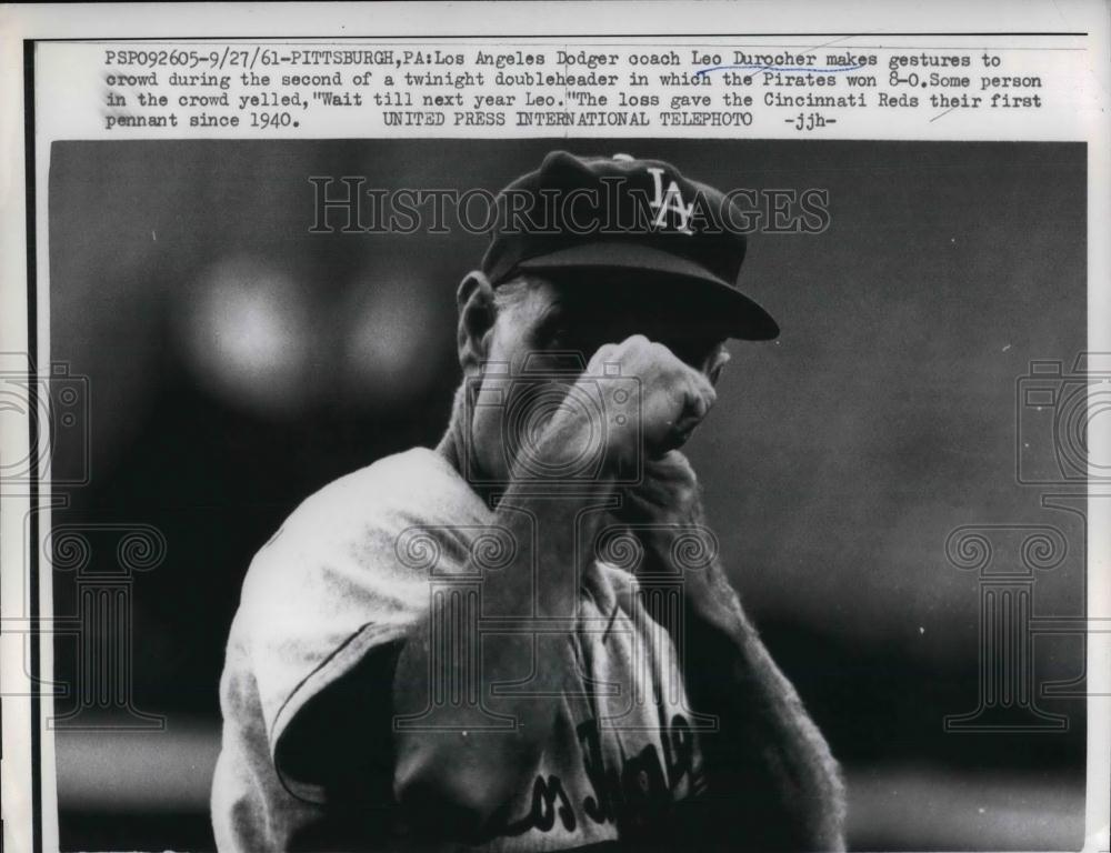 1967 Press Photo Los Angeles Dodgers Coach Leo Durocher - nea15867 - Historic Images