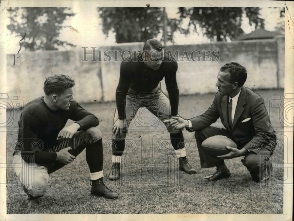 1931 Press Photo Maurice Smith (Coach, Notre Dame) George Fox, and Bill - Historic Images