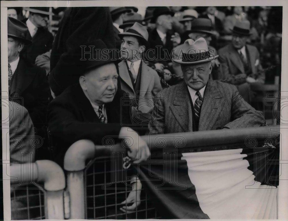 1936 Press Photo Commissioner Warren Hubbard, John F. Curry - nea09519 - Historic Images