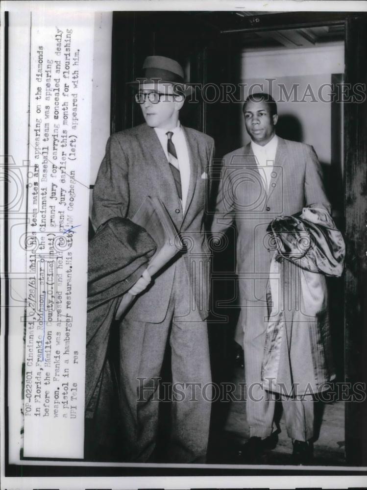 1961 Press Photo Frank Robinson of Reds appeared in Hamilton County Jury. - Historic Images