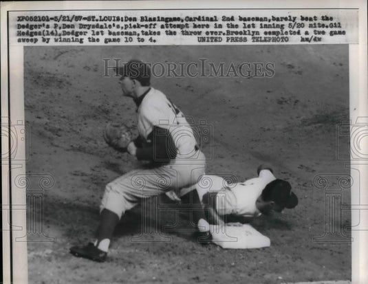 1957 Press Photo Don Blassingame Cardinals 2nd Baseman - Historic Images