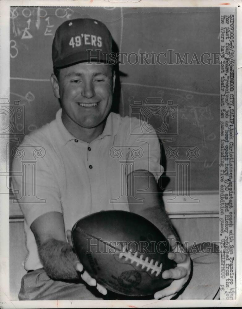 1963 Press Photo Jack Christiansen Coach of San Francisco 49ers - Historic Images