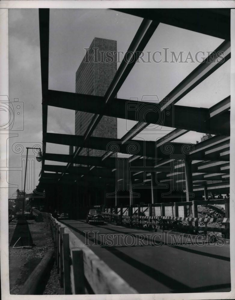 1950 Press Photo United Nations Secretariat Building in NYC &amp; construction work - Historic Images