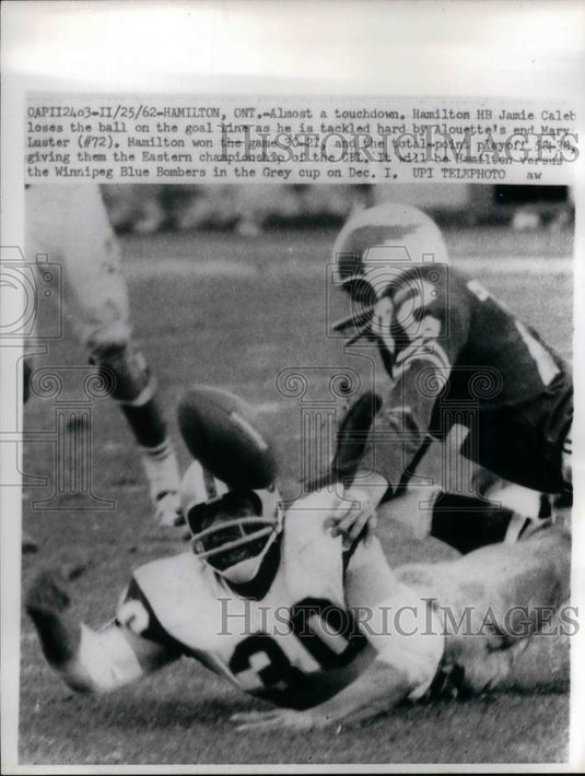 1962 Press Photo Jamie Caleb of Hamilton, Mary Lester of Alouette, Canada League - Historic Images
