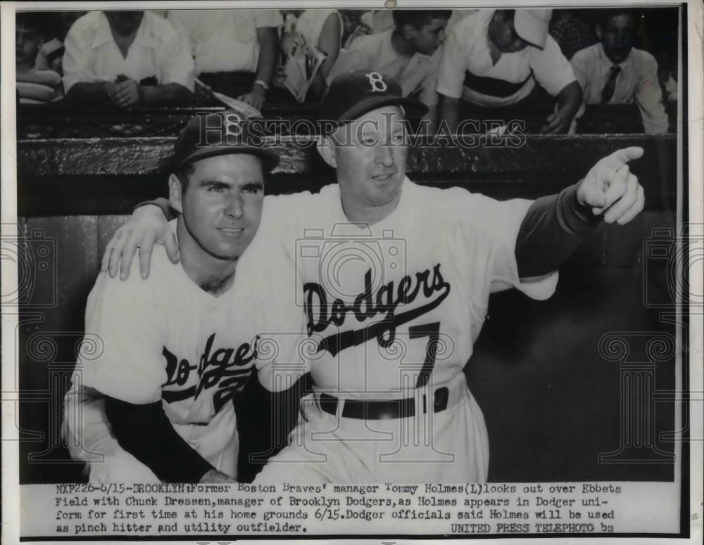 1952 Press Photo Dodgers Tommy Holmes &amp; Chuck Dressen - nea17874 - Historic Images