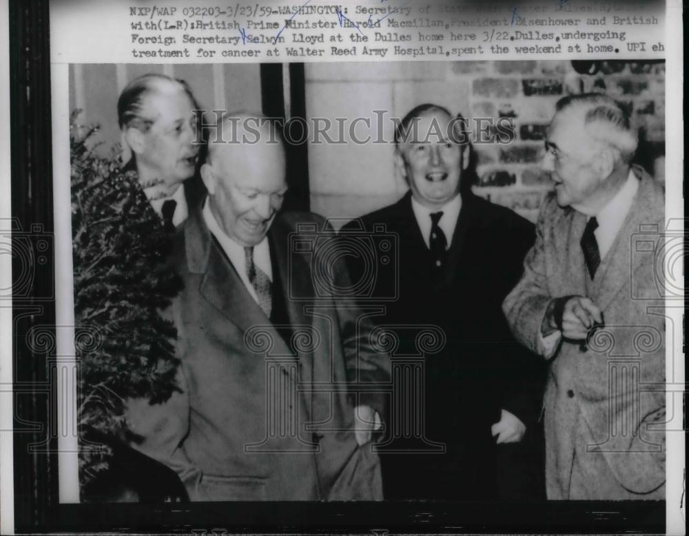 1959 Press Photo State Sec.John Dulles with British Minister Harold MacMillan. - Historic Images