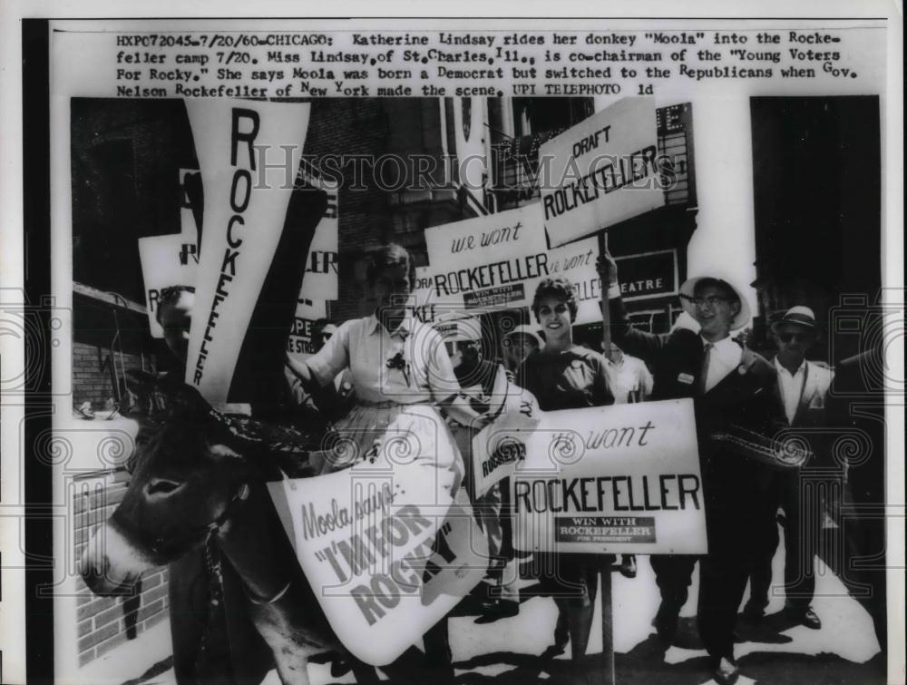 1960 Press Photo Katherine Lindsay Co-Chairman Of Young Voters Speaking - Historic Images