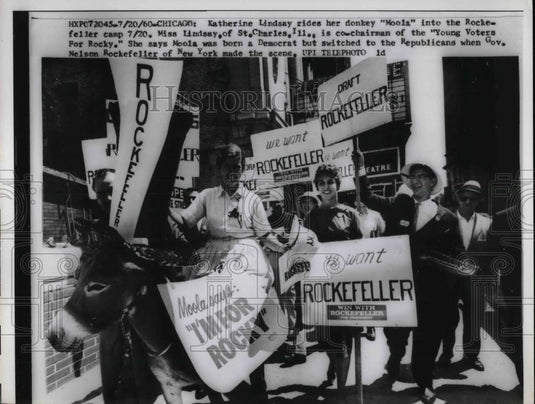 1960 Press Photo Katherine Lindsay Co-Chairman Of Young Voters Speaking - Historic Images