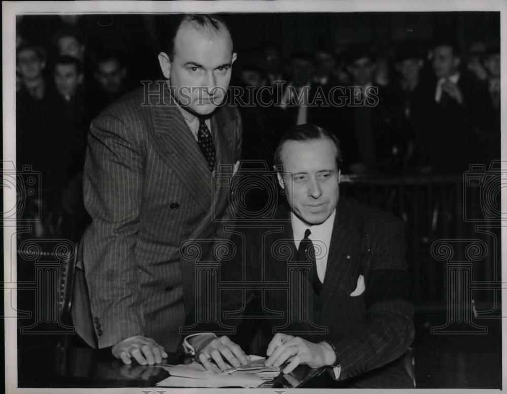 1938 Press Photo Michael J. Quill, Joseph Clark Baldwin III, Fusionists - Historic Images