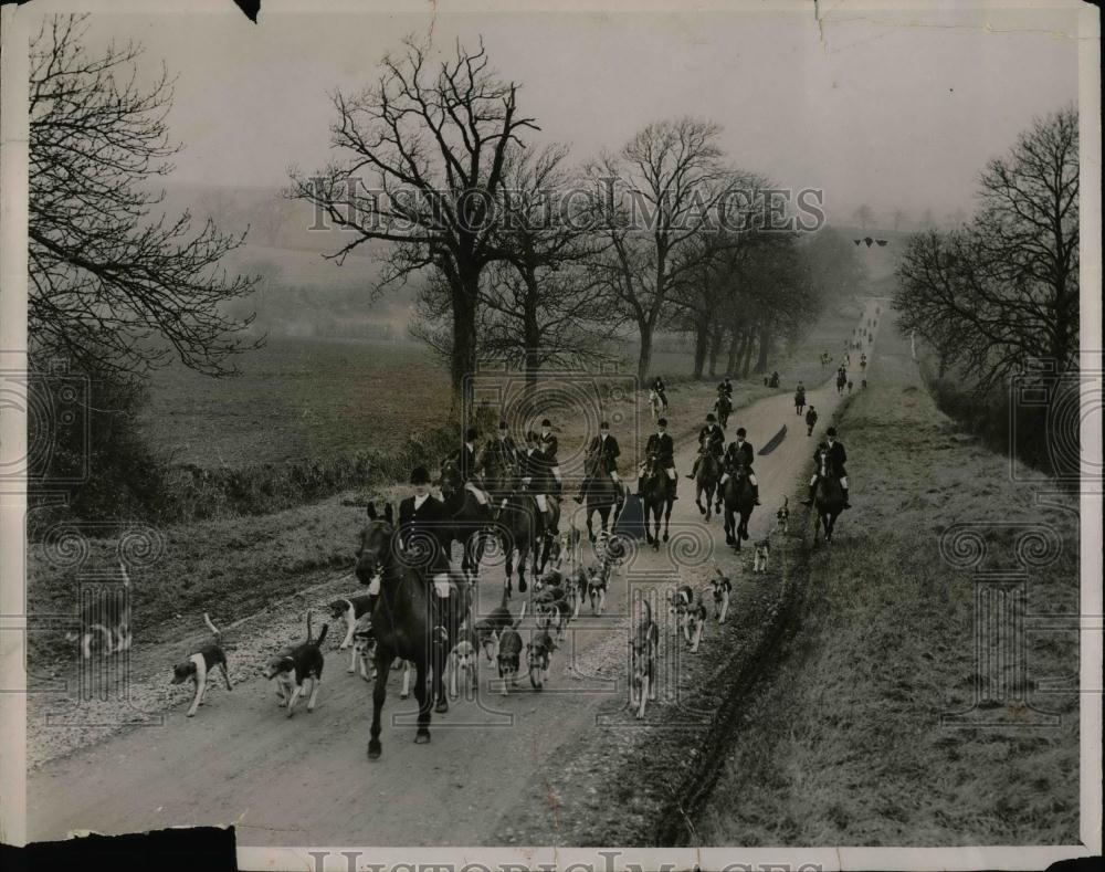 1927 Press Photo Belvoir Hounds At Newton Bars Park In Newton Wood Lincs - Historic Images
