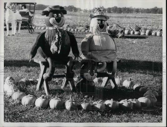 1962 Press Photo Exhibit at "Pumpkinville USA" at Mr. and Mrs. Vernon Irons - Historic Images