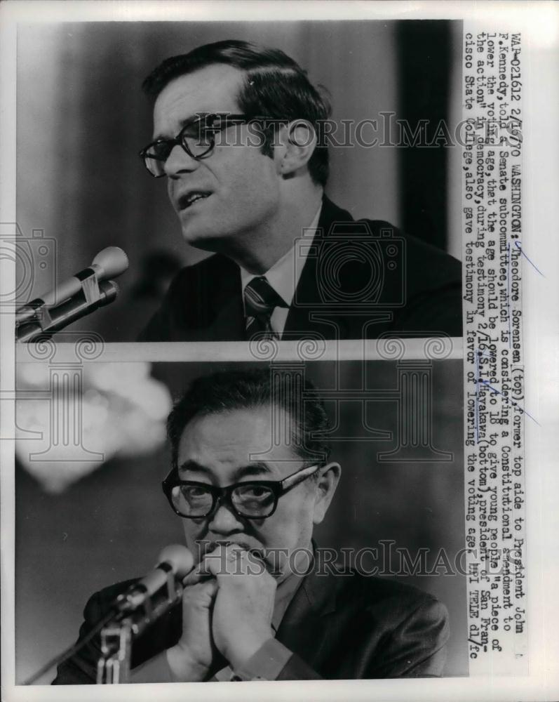 1970 Press Photo Theodore Sorensen, Former Aide to President John F. Kennedy - Historic Images