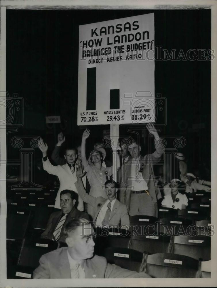 1936 Press Photo Kansas Delegation At Republican National Convention - nea25779 - Historic Images