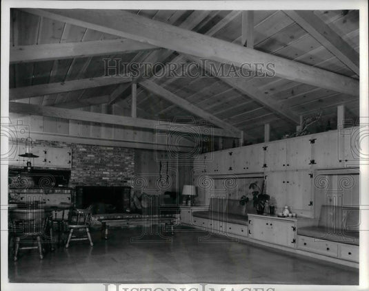 1963 Press Photo Family room with Western Pine paneling - nea26484 - Historic Images
