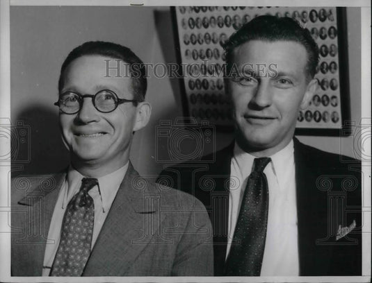 1934 Press Photo Det Lt WC Burris & Det Lt HP Gerhardt considered heroes of - Historic Images