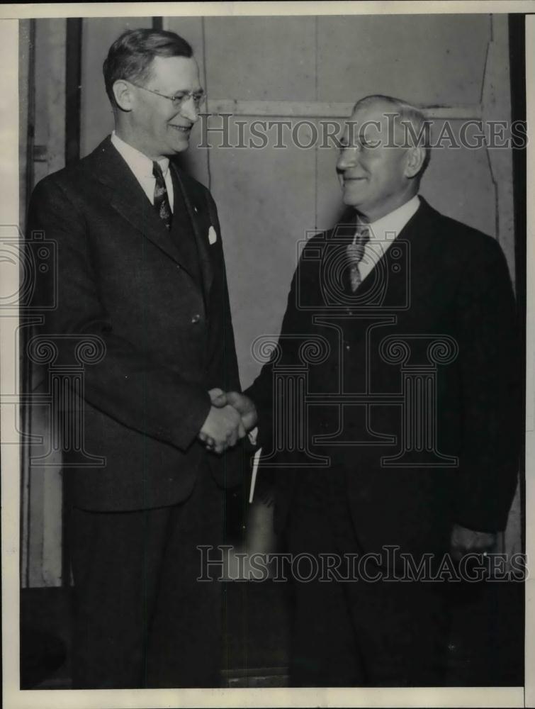 1934 Press Photo School Superintendents Paul C. Stetson, E.E. Oberholter - Historic Images