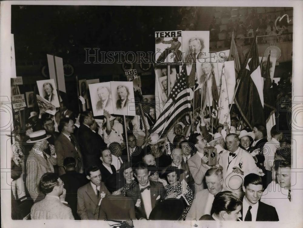 1936 Press Photo Crowned cheered at the Acclamation of Vice Pres. John Garner. - Historic Images