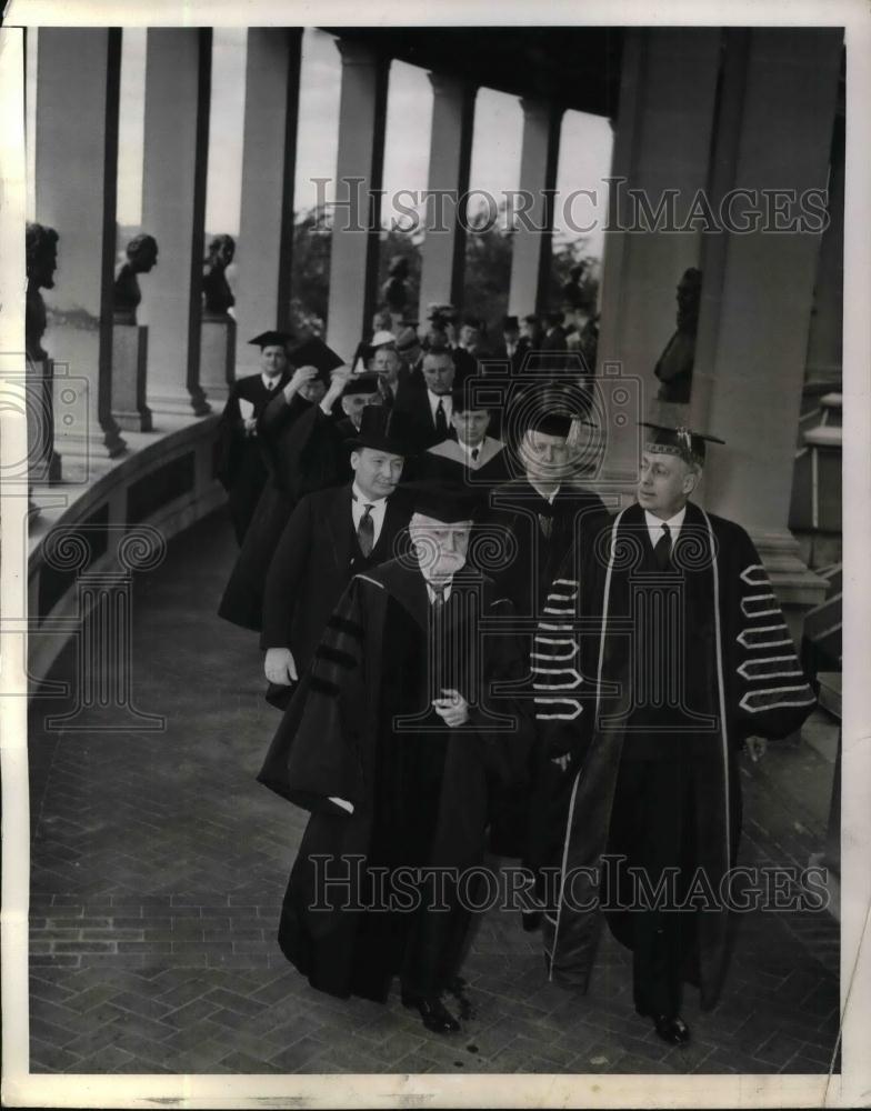 1936 Press Photo Hall of Fame at NY Univ., Dr. Swasey, Dr. Chase, Gov. Chase - Historic Images