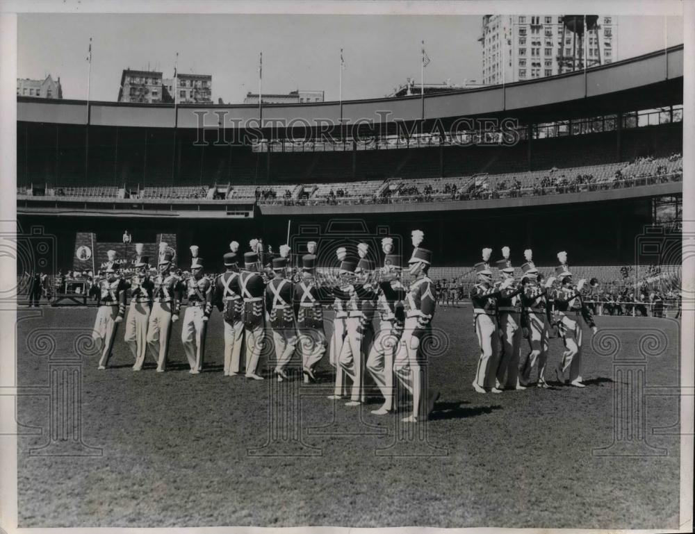 1937 Press Photo Les Combatants Marching Band Practice Routine - Historic Images