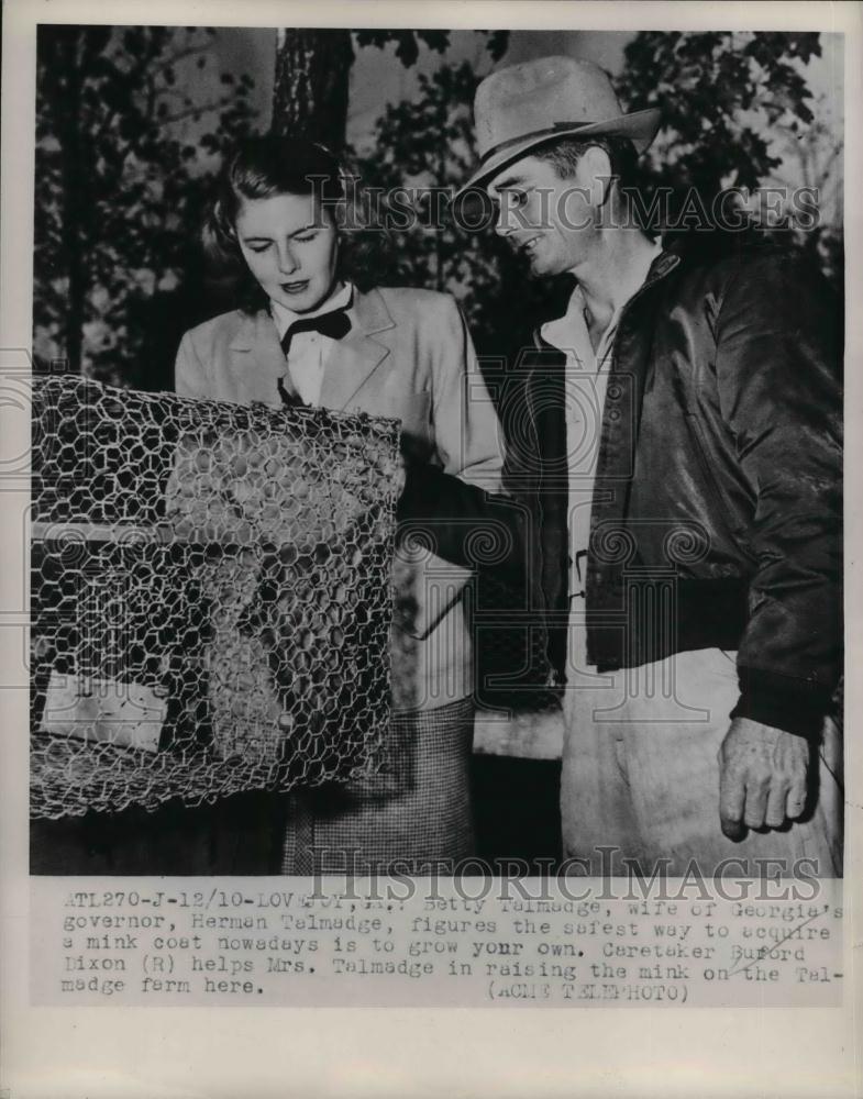 1950 Press Photo  Ga. Gov. Herman Talmadge's wife & B Dixon - nea26308 - Historic Images