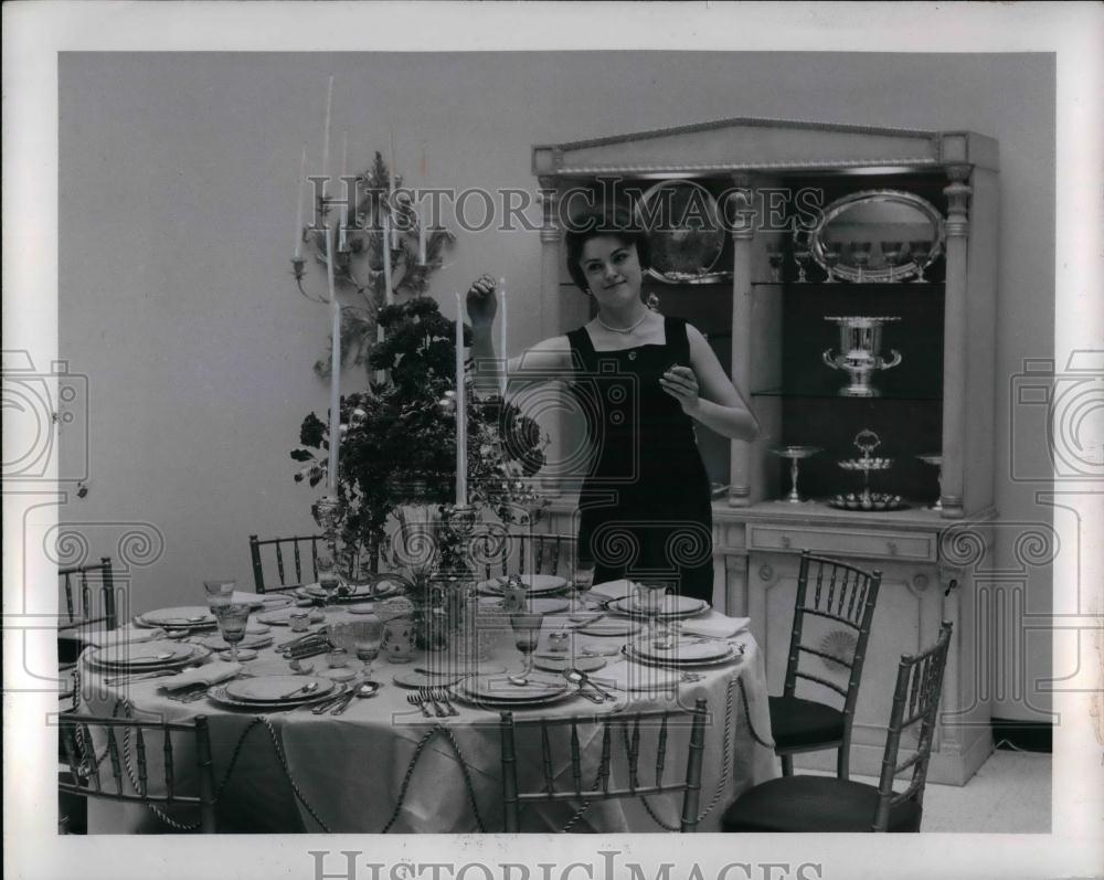 1963 Press Photo Living Room Area with a table setting. - nea24067 - Historic Images