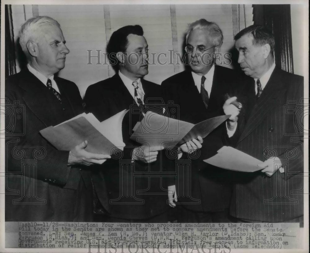 1947 Press Photo Senators that proposed amendments to financial foreign aid. - Historic Images