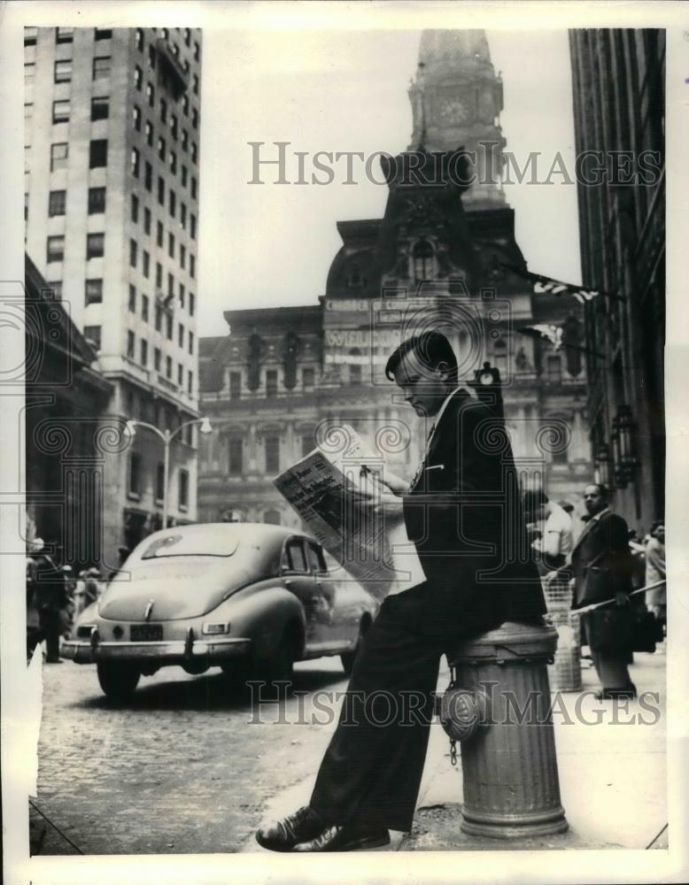 1948 Press Photo Philip Willkie, son of Wendell Willkie, in Philadelphia - Historic Images