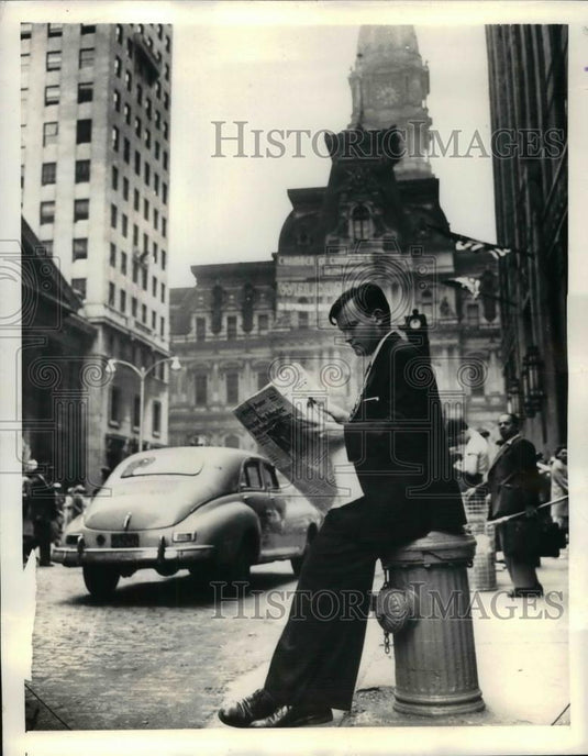 1948 Press Photo Philip Willkie, son of Wendell Willkie, in Philadelphia - Historic Images