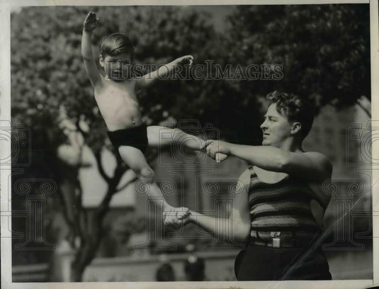 1933 Press Photo Little Fred Erwin & Dad Fred Erwin San Francisco - nea28179 - Historic Images