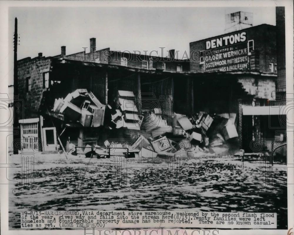 1949 Press Photo Department Store Warehouse Damaged by Flash Flood - nea27378 - Historic Images