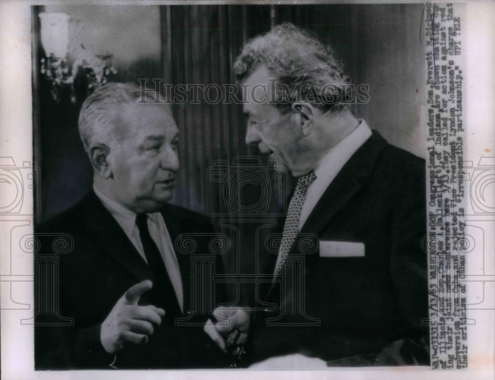 1963 Press Photo Congressional Leader Senator Everett Dirksen of Illinois - Historic Images
