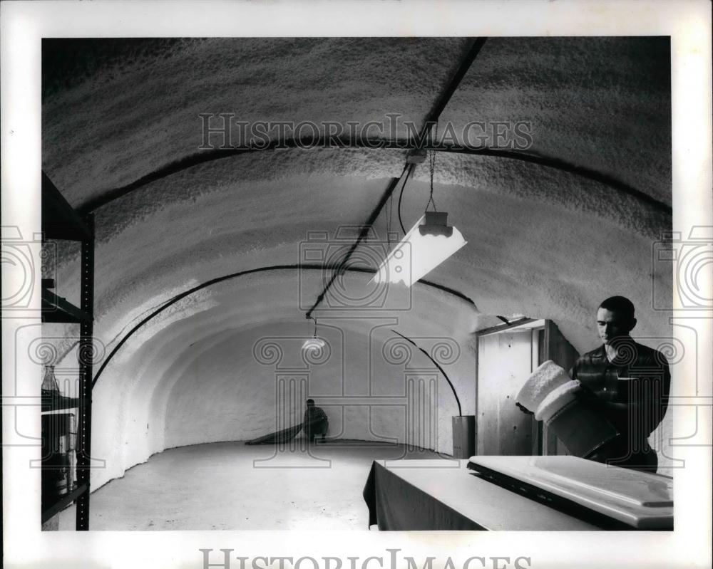1961 Press Photo Interior of a vinyl nylon Urethane foam building - nea26480 - Historic Images