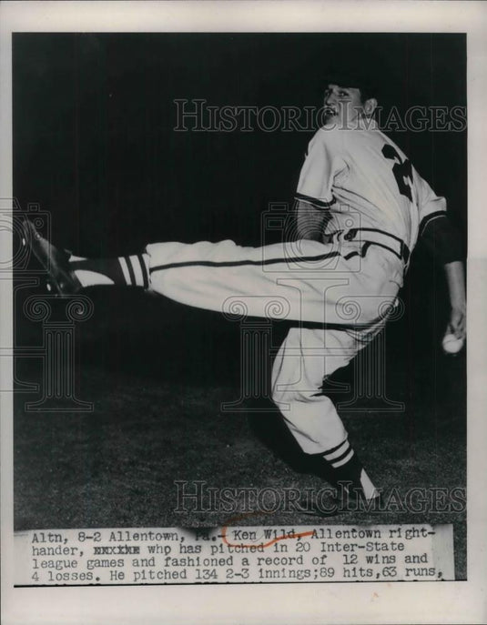 1949 Press Photo Ken Wild Allentown Right Hander Inter-State League - nea19062 - Historic Images