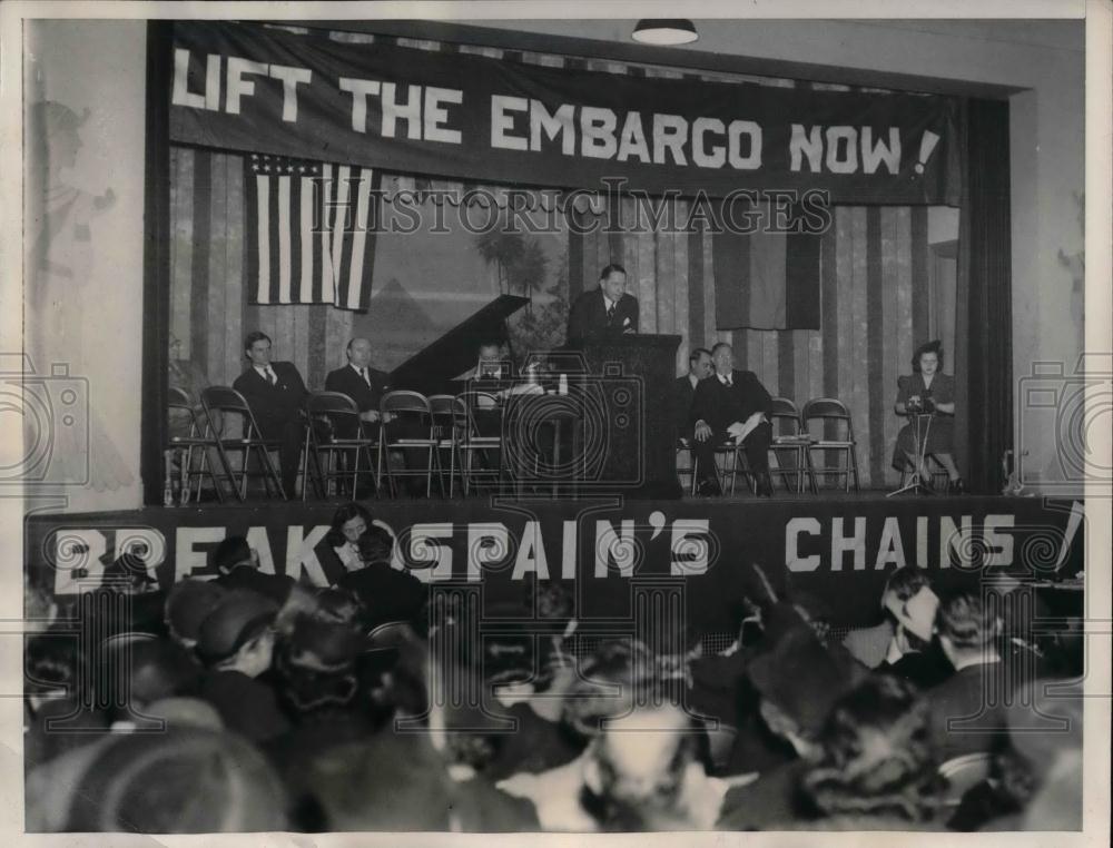 1938 Press Photo Louis Bromfield, author at Natl Conference on Spainsh Embargo - Historic Images