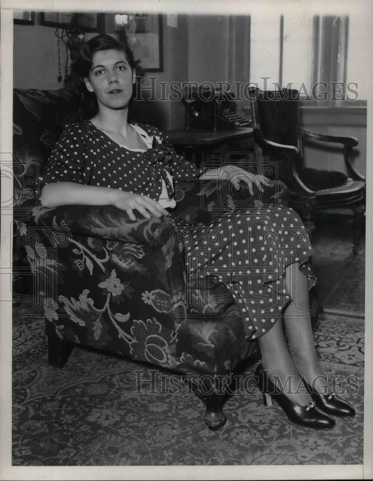 1933 Press Photo Mrs. Everitt Shinn, Former Paula Downing, Wife of Artist - Historic Images