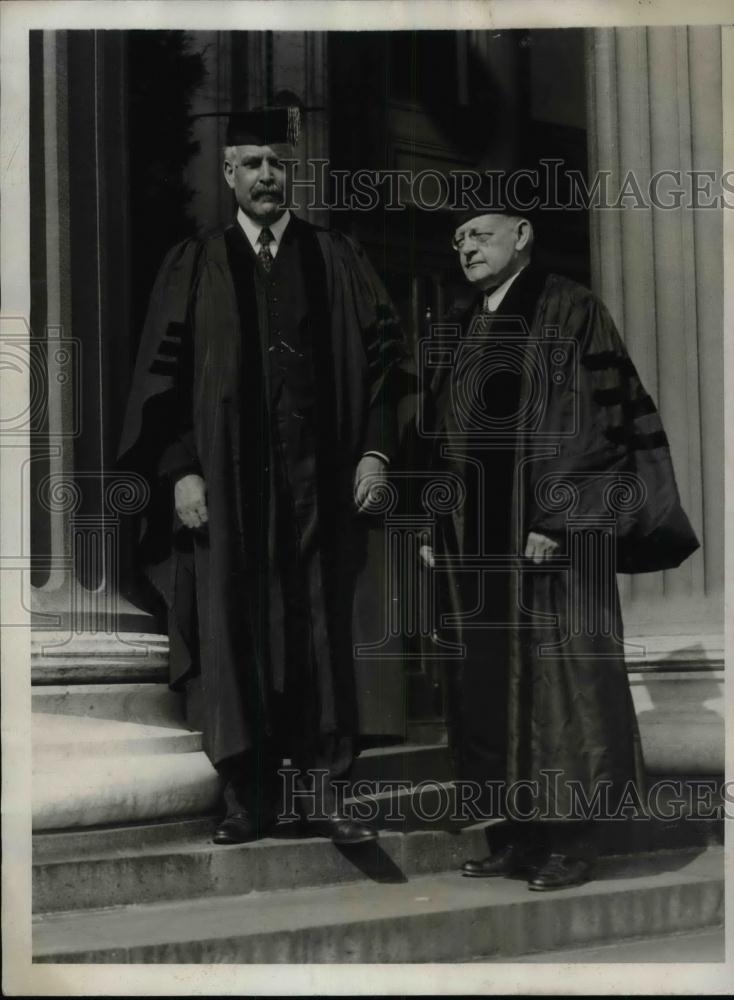 1930 Press Photo Columbia University Josiah Charles Stamp & Charles Hamlin - Historic Images