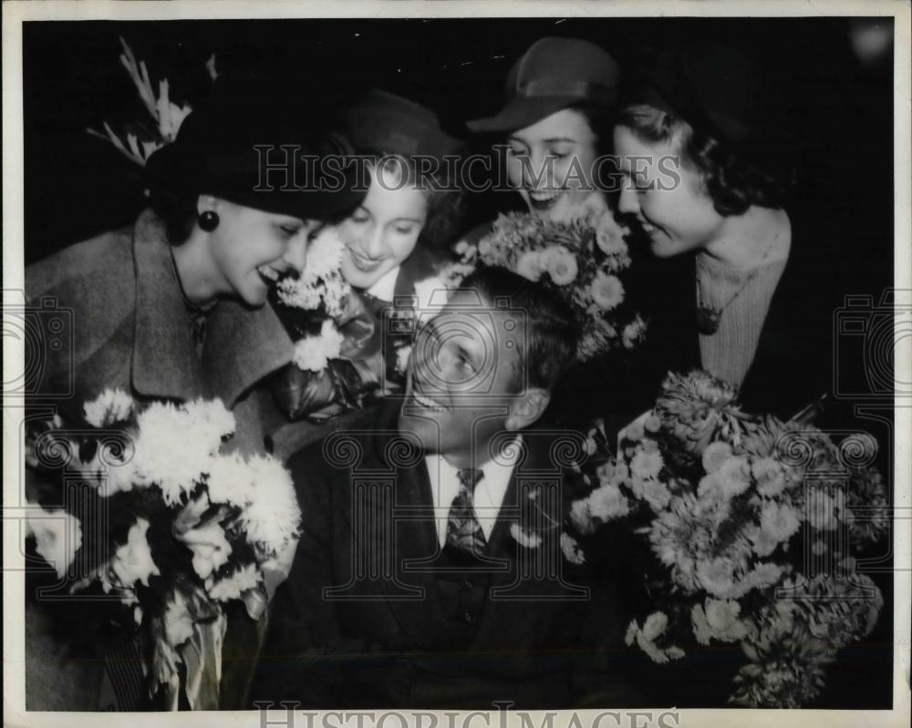 1936 Press Photo Dizzy Dean, Jane Piper, V. Loughnot, G. Myers, Sarah J. Herden - Historic Images