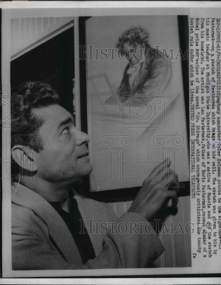 1958 Press Photo Indianapolis Symphony conductor, Isler Selomon. - nea21709 - Historic Images
