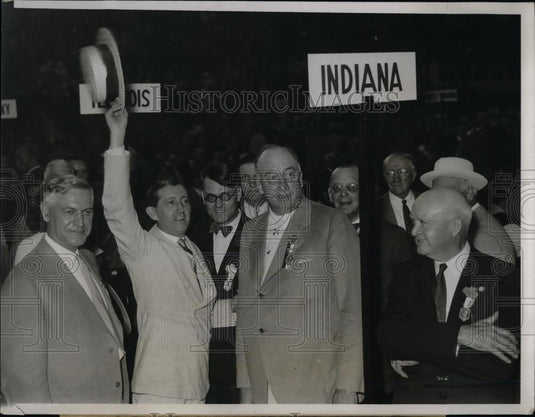1932 Press Photo Harry Leslie, Will Hays, Wm. Hutcheson, Pres. Carpenters - Historic Images