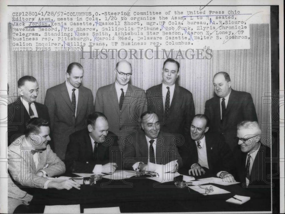 1957 Press Photo Vic Sharro,Bob Funk,Elryia Chronicle.Arron Loney,Walter Goshron - Historic Images