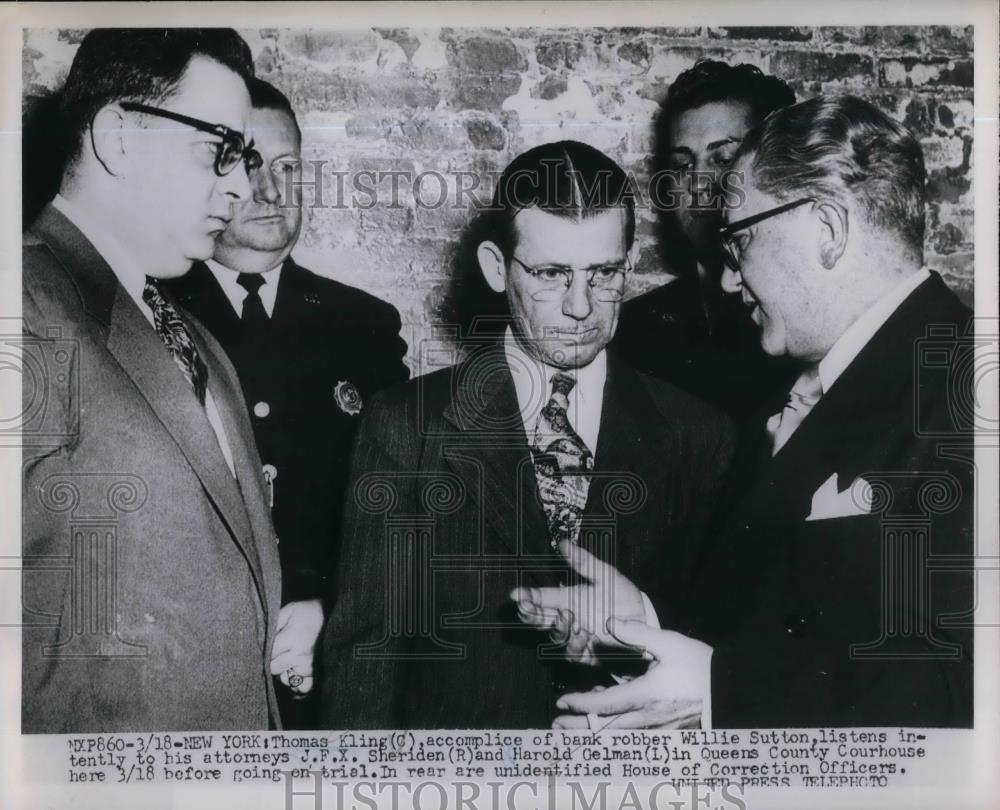 1952 Press Photo Thomas Kling &amp; his attys at NY court - nea33516 - Historic Images
