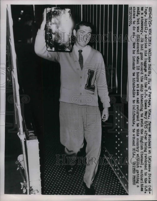 1953 Press Photo Wallace Smith Age 24 LaCrosse State College Former Student - Historic Images