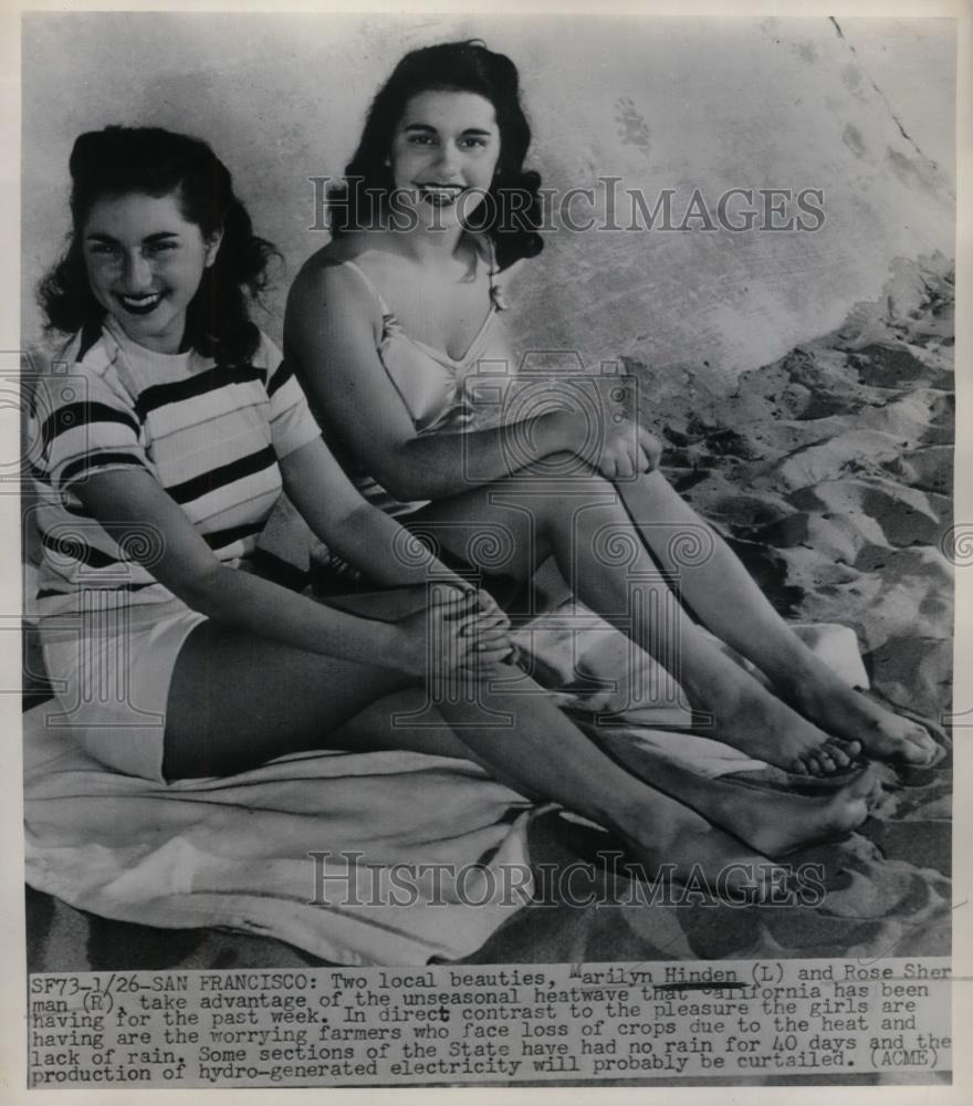 1948 Press Photo Marilyn Hinden &amp; Rose Sherman of San Francisco - nea33198 - Historic Images