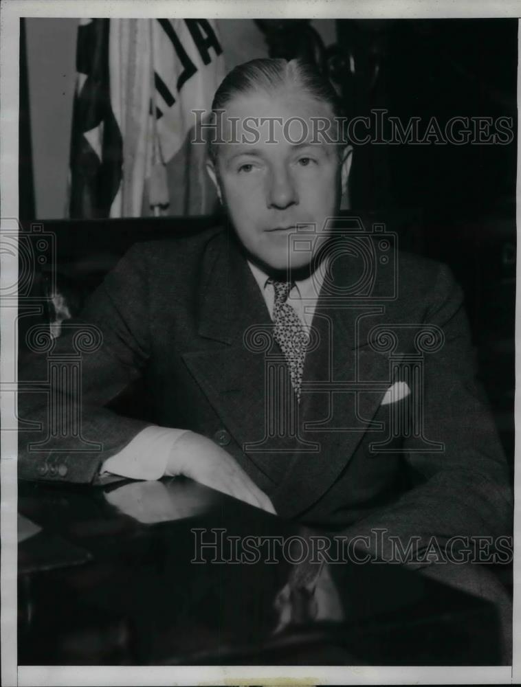 1934 Press Photo Skeet Gallagher Testifies Maternity Suit Against Marjorie Gay - Historic Images