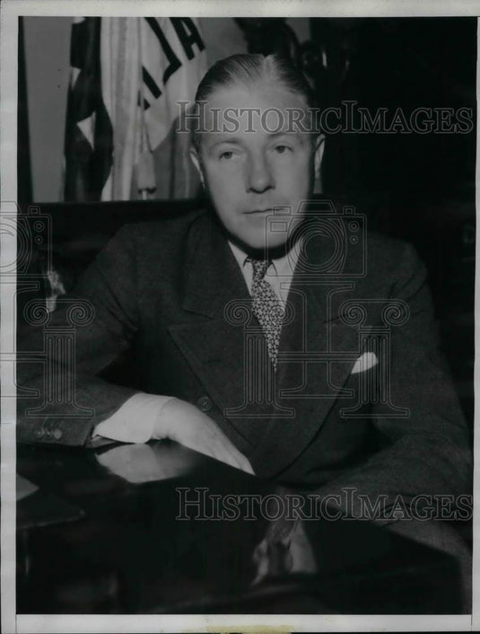 1934 Press Photo Skeet Gallagher Testifies Maternity Suit Against Marjorie Gay - Historic Images