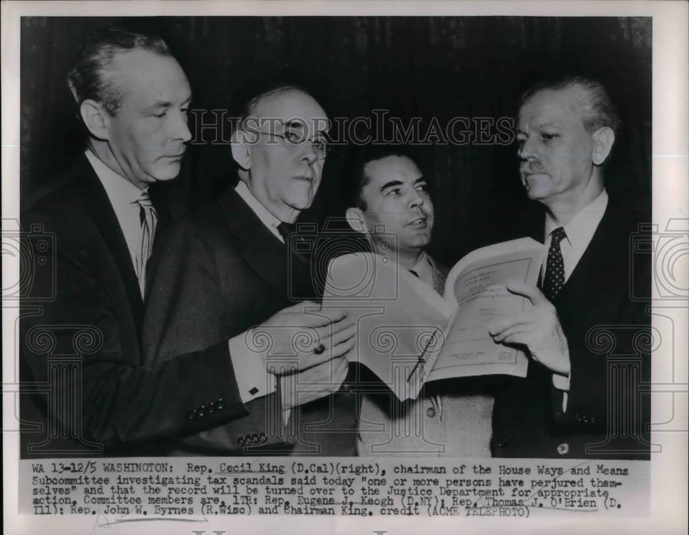 1951 Press Photo Committee of House Ways and Means Investigating Tax scandal. - Historic Images