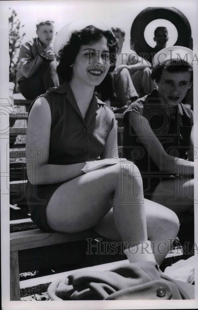1957 Press Photo Gals Club parade, Dolores Concerio - Historic Images