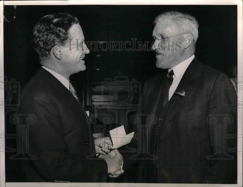 1940 Press Photo GOP chairman John Hamilton &amp; Mayor Robert Lamberton - Historic Images