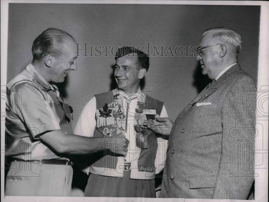 1958 Press Photo Lions Club, Roy Bick, John Bentham,RG Stettbacher - Historic Images
